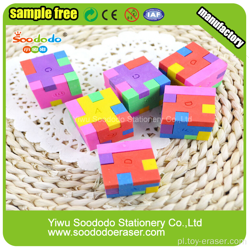 3D kolorowe Mini TPR montowane Puzzle Cube Gumka