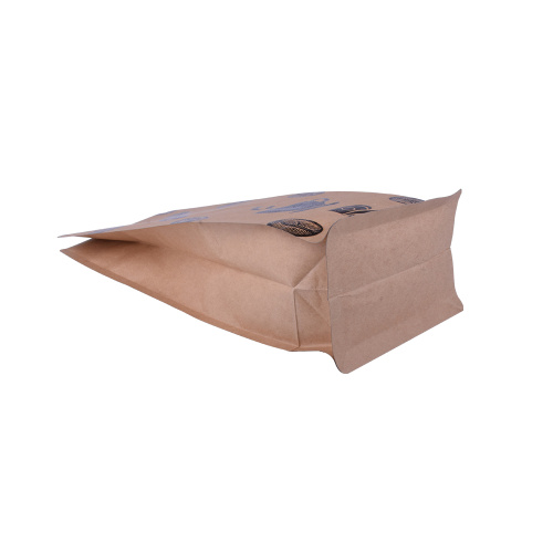 Brown Kraft Paper Bag With Mylar Foil Bottom Gusseted Bag For Tea Snack