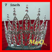Large tall pageant tiara, beauty rhinestone pageant crown, sizes available