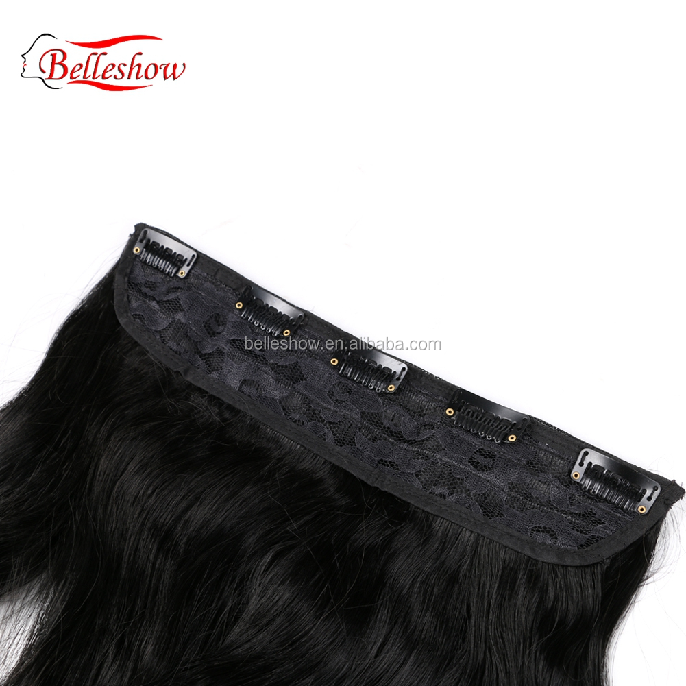 Hot sell Clip On long curly ponytail hair extension Long Curly Ombre Two Tone Synthetic Hair Extensions Clip in on Hair