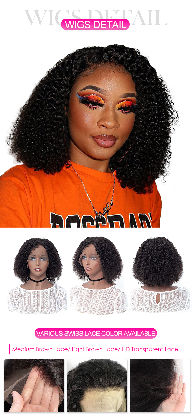 ISEE 13x6 Black Best Selling Quality Vietnamese Lace Front Bob Natural Burmese Human Hair Short Kinky Curly Wig For Black Women