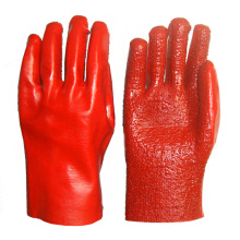 Red heavy duty pvc dipped industrial gloves wear resistant