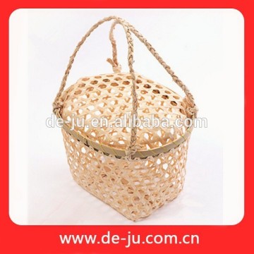 Handle Knit Natural Bamboo Handmade Basket