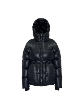 Black down jacket with waistband