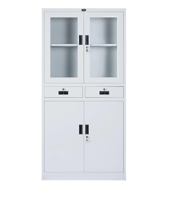家电柜中间两件式家电钢制文件柜带玻璃门医院家具