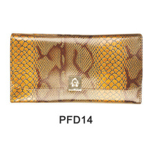 Golden print snake makeup pouch with button