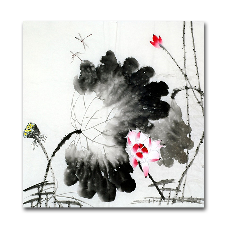 Wholesale Home Decoration Wall Art Lotus Pond Chinese Ink Painting