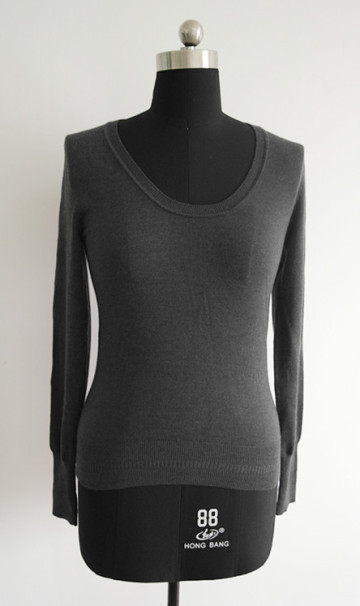 ladies round neck 100%merino wool pullover sweaters