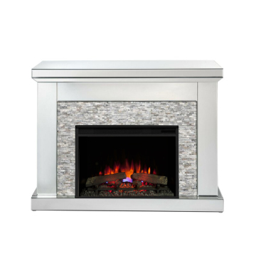 Heated Electric Fireplace Mantel with Mirrored Firebox, 1500W, Remote Control, AU Plug