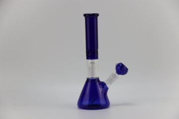 Lampshade Glass Hookah Blue Beaker Glass Smoking Pipe with Ice Catcher