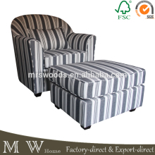 french provincial style stripe fabric foot stool, stripe fabric upholstery ottoman, stripe fabric foot stool