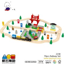 70pcs Wooden railway train 2015 wood track train