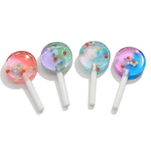 25mm Mixed Colors 3D Miniature Lollipop Resin Cabochons DIY Crafts Scrapbooking Decoration Slime Charms Accessories