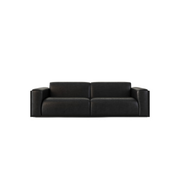 YUANF SERIES Light Walnut Mid - Century Leather Sofa - Timeless Elegance