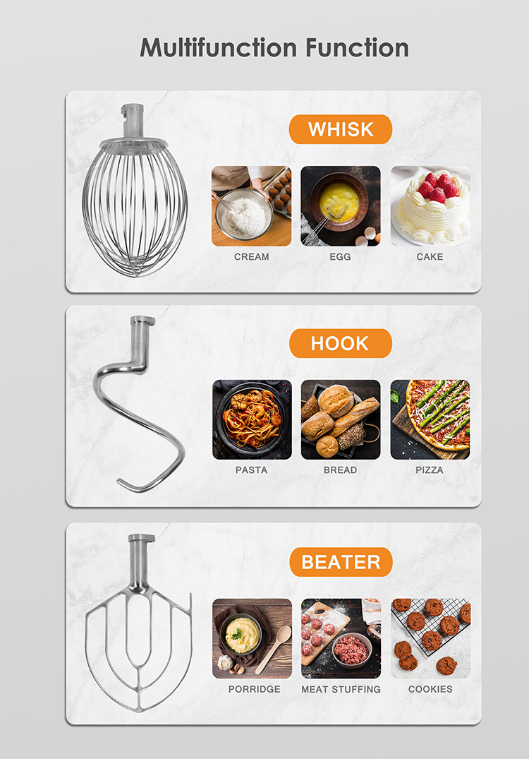 10l 20l 30l Best Sale Stainless Steel Bowl Industrial Meat Grinder Egg Cake Commercial Stand Mixer Planetary Food Powder Mixer