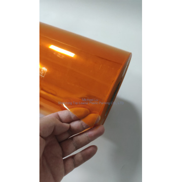 Material de embalaje primario de la hoja de PVC de color naranja