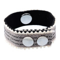 Mischfarben Stoff gedruckte Worte Noosa Armband mit Knopf