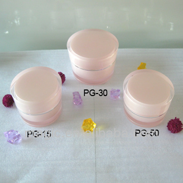 hot sell eye cream jar,pink beauty cream jar,cosmetic double wall cream jars