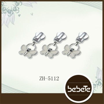 silvery butterfly design metal zipper pull