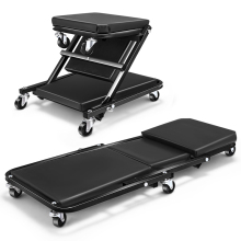 Folding Z Shape Mechanic Creeper Seat with 6 Swivel Casters - 36''/40''