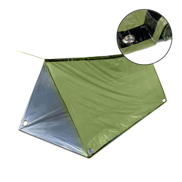 Portable Camping Emergency Shelter Waterproof Lightweight Outdoor Mylar Thermal Survival Tube Tent with Holes