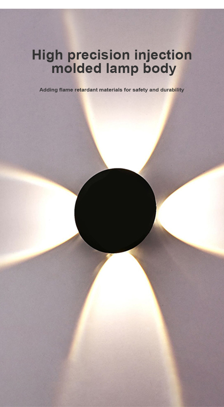 4*1W Outdoor Lights Wall Mounted Aluminum Wall Lamps Bedside Decoration Lighting For Home Hotel