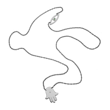 Sample fashion long silve chain pendant necklace