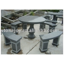 Granite Patio Table Set, black granite table set