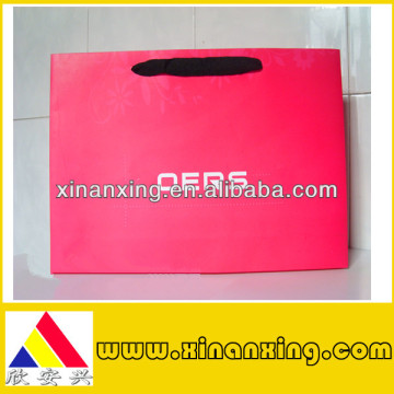 high quality pink paper shopping bag