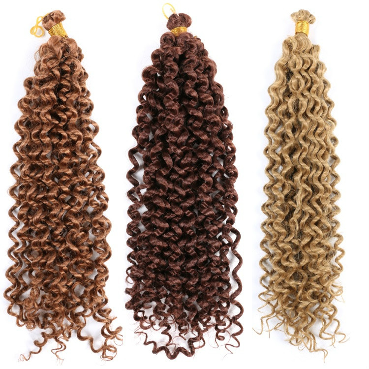 Wholesale Curly Crochet Braiding Hair Water Wave Pre stretched Hair Braid Synthetic Hair Extension