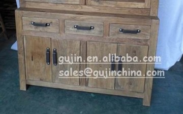 vintage reclaimed elm wood buffet sideboard