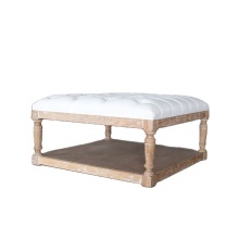 French Natural Wood Ottoman Coffee Table - Hamptons Furniture