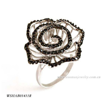 Cheap Fashion Flower Shaped Sterling Silver Flower Ring