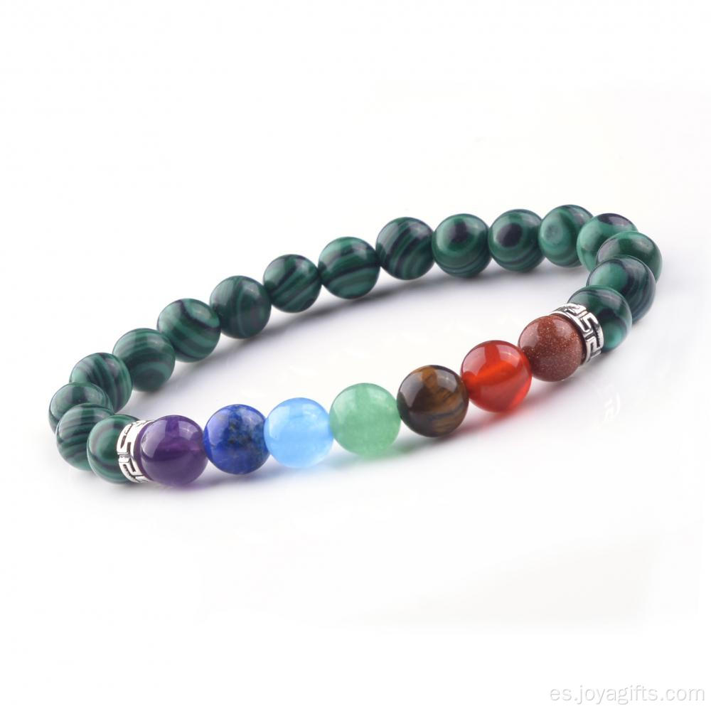 2016 Moda Urbana 7Chakra Piedra 8mm Tipo Material Granos sueltos Pulsera de Streth