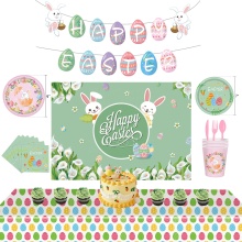 83pcs Hot Selling Easter Party Egg Bunny Banner Decoration for Home Bunny Party Supplies Easter Decorations