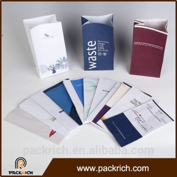 Disposable airsickness custom printed paper bags no minimum