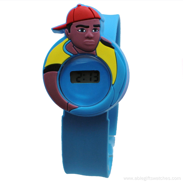 Digital Children Cartoon Silicone Slap Bracelet Watch