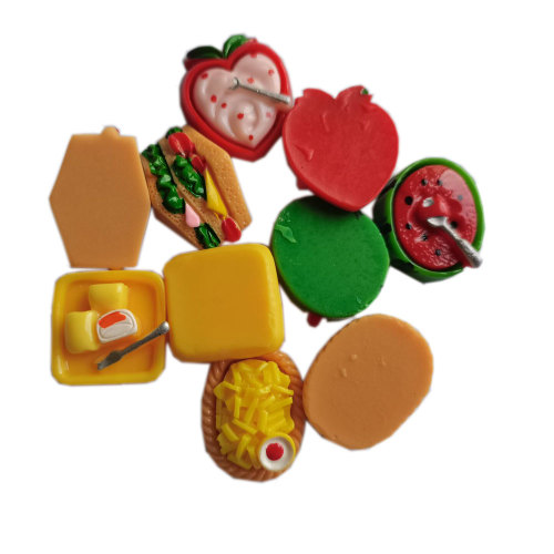 Żywica Płaskie Powrót Owoce Charms Symulacja Kanapka Miniaturowe Słodkie Jedzenie Dzieci Doll House Kuchnia Zagraj Zabawki Prezenty
