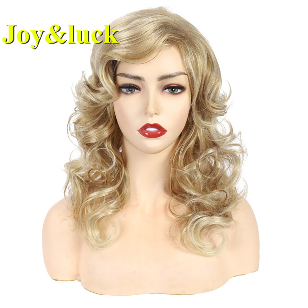 Wavy Hair Wholesale Wigs African Wigs for Black Women Cosplay Party Brown Ombre Blonde Long Curly Natural Synthetic Hair Wigs