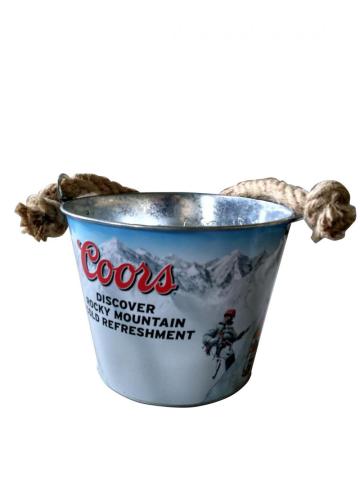 Metal Ice Bucket With Rope Handle