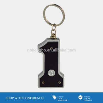 promotion gifts black number shaped cheap led key chains
