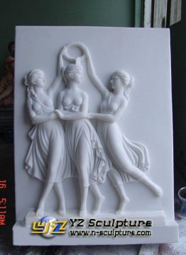 Beautiful Natural Marble Statue Relief Panels / Marble Relief Panels