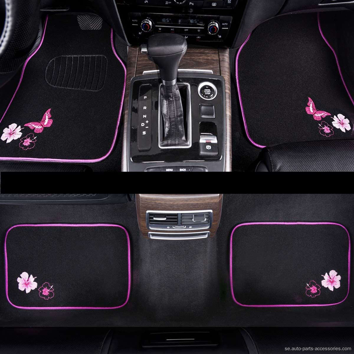 Universal Fit Farterfly och Flower Car Floor Mats