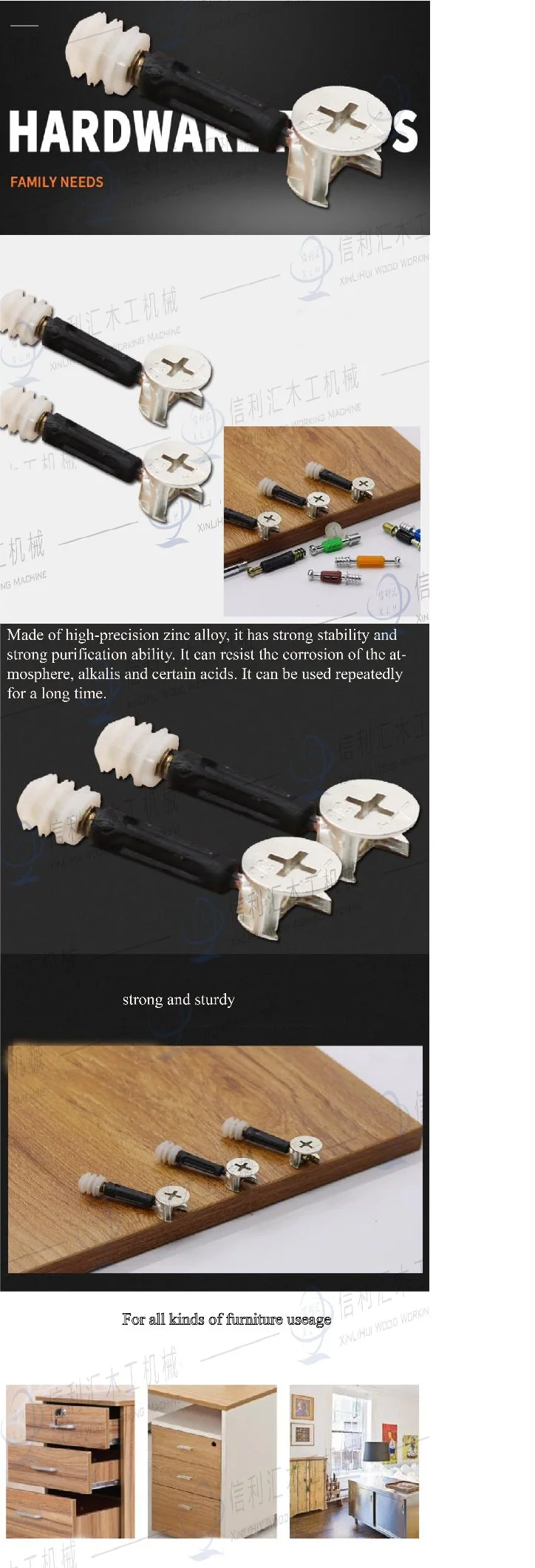 10mm Zamac Eccentric Cam for Minifix/ Zinc Alloy Minifix Eccentric Connecting Cam/ Minifix Bolt Connections for Furniture for for Wood Working Use