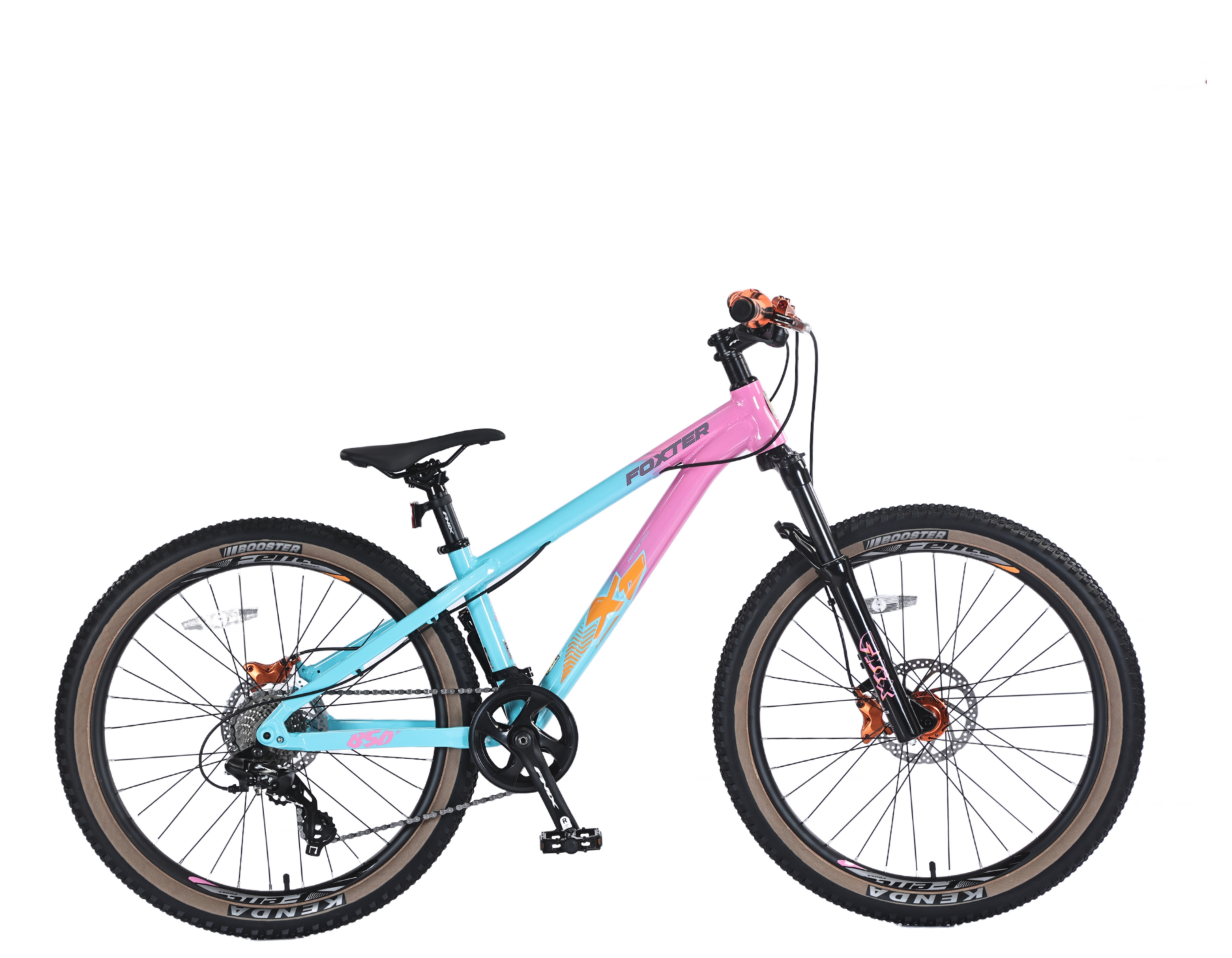 foxter 24 FT850 serbest stil dağ bisikleti ön süspansiyon 9 vitesli shimano ipuçları mavi kırmızı foxter 24 FT850 freestyle mountain bike front suspension 9speed shimano cues blue red