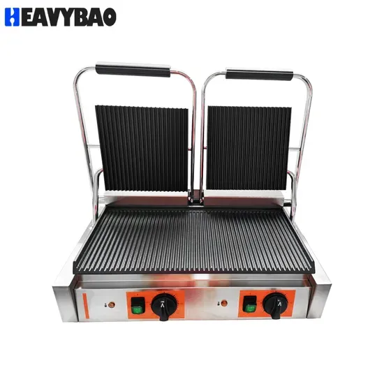Double Plate Electric Sandwich Panini Kamado Contact Grill Griddle
