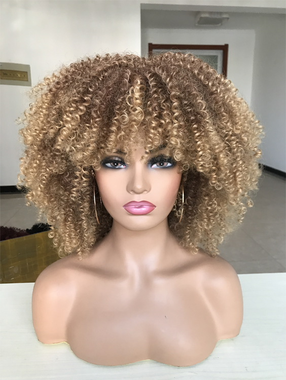 African Synthetic Wigs wholsale straight ombre twist curly kinky afro synthetic natural glueless short hair wigs for black women