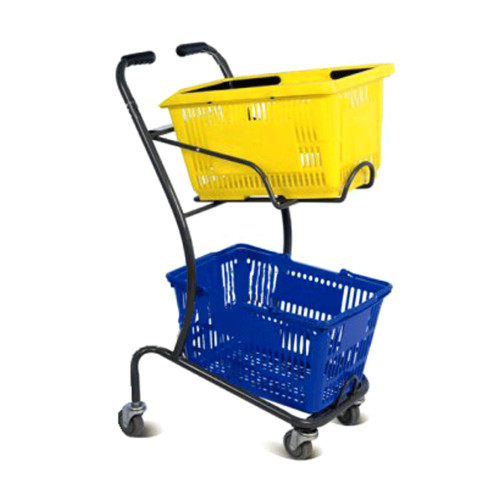 Double layer basket trolley