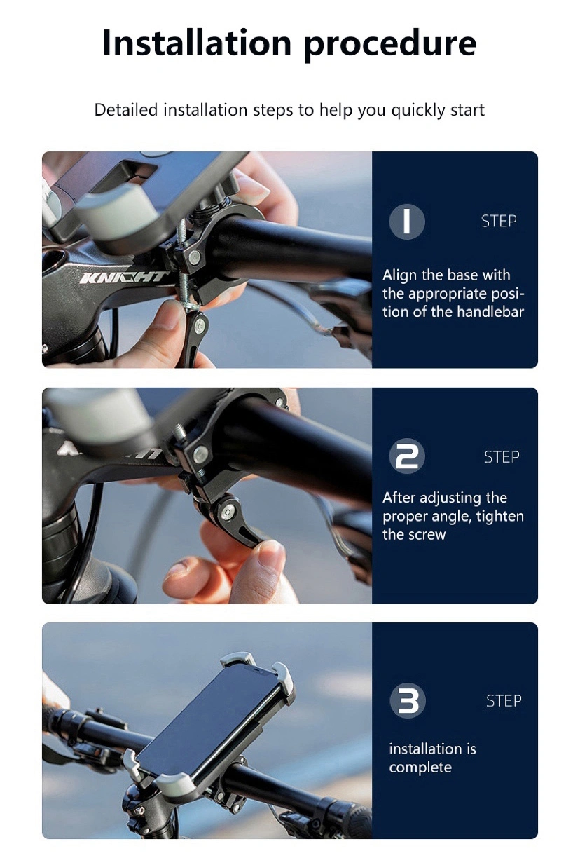 Rotatable Mobile Phone Holder ABS Bicycle Accessories Bicycle Mobile Phone Holder Adjustable Super Light Quick Release