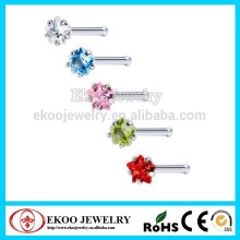 Star CZ Prong Set Nose Stud
